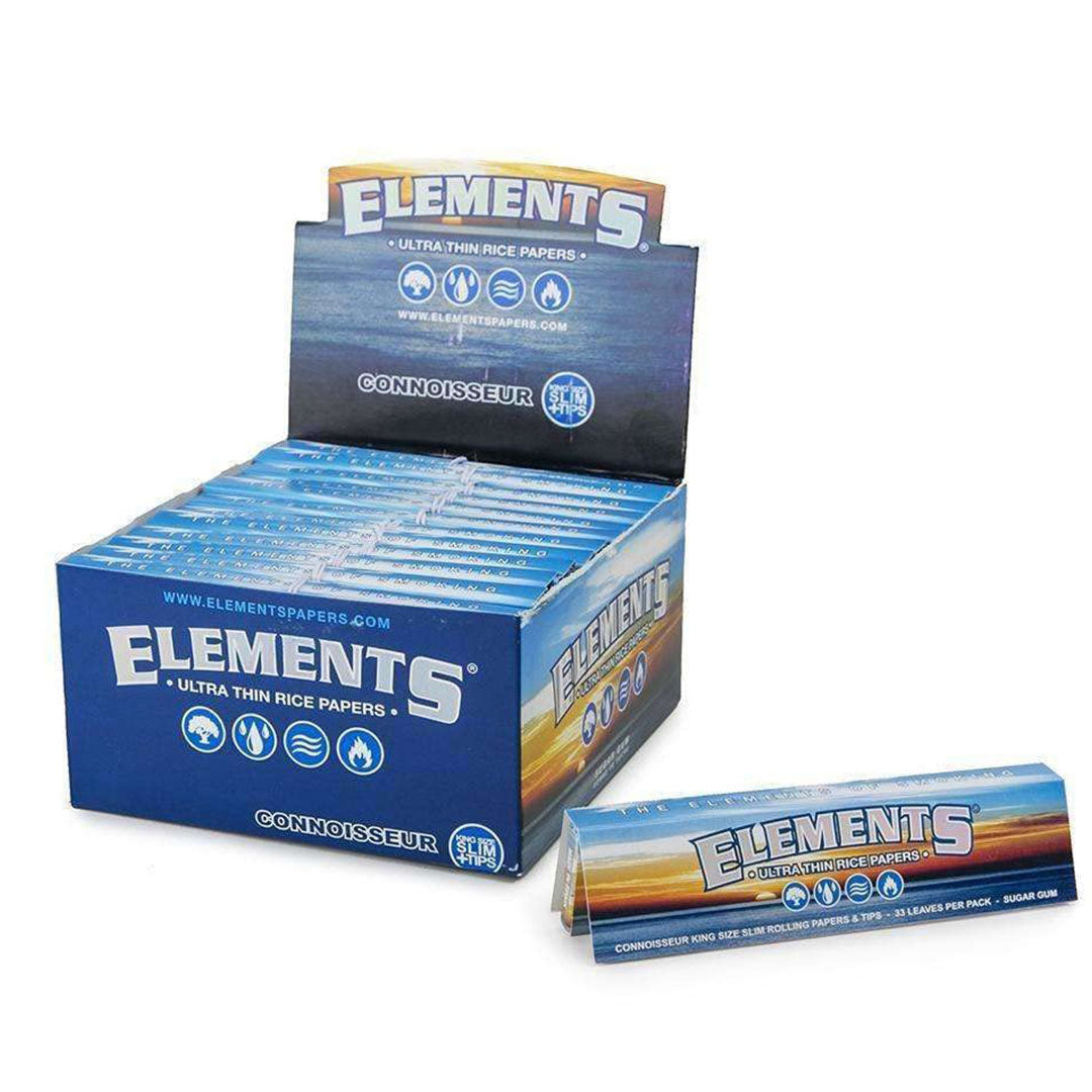 Elements Connoisseur King Size Slim Ultra Thin Rice Rolling Paper (Box of 24)Elements