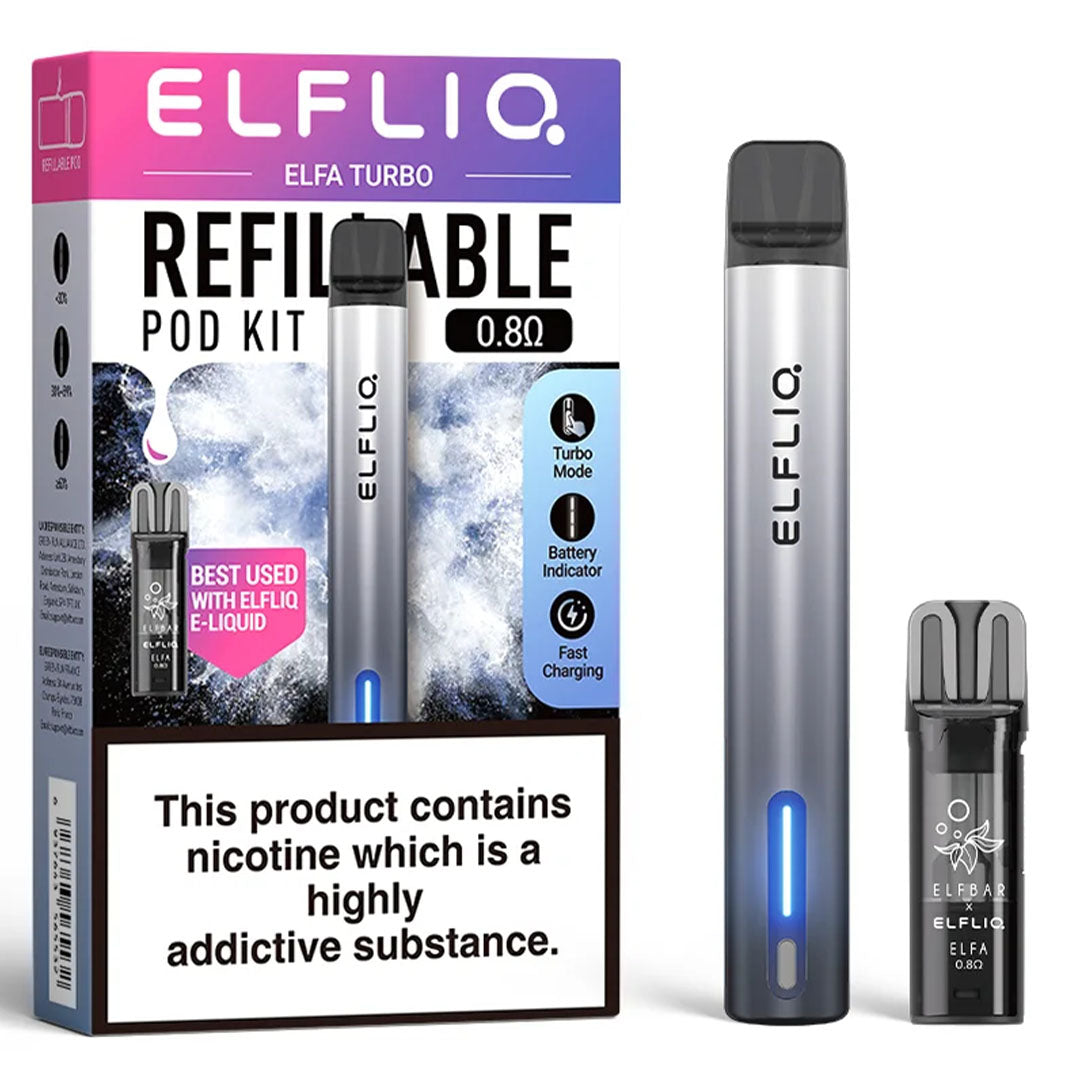 Elfliq Elfa Turbo Vape Kit Elf Bar Aurora Black