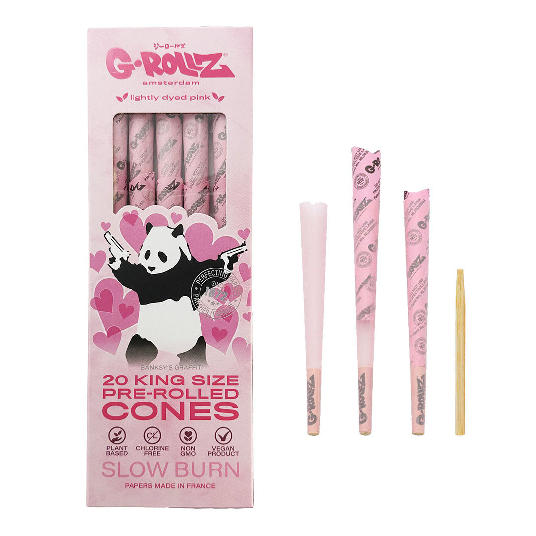 G-Rollz Banksy's Graffiti - Lightly Dyed Pink - 20 KS Cones G-ROLLZ
