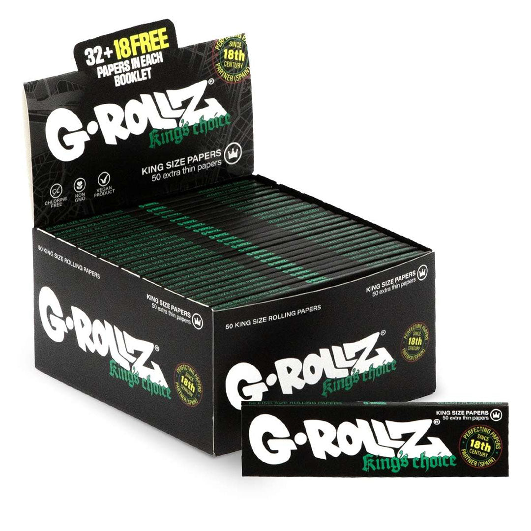 G-Rollz King's Choice - 50 White KS Wide Papers (50 Booklets Display) G-ROLLZ