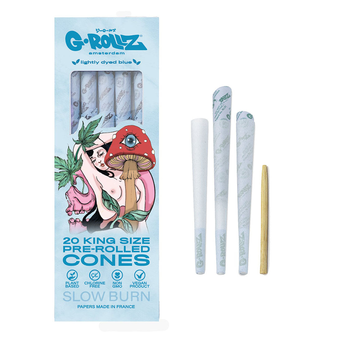 G-Rollz Collector 'Naked Shroom' Blue - 20 KS Cones G-ROLLZ