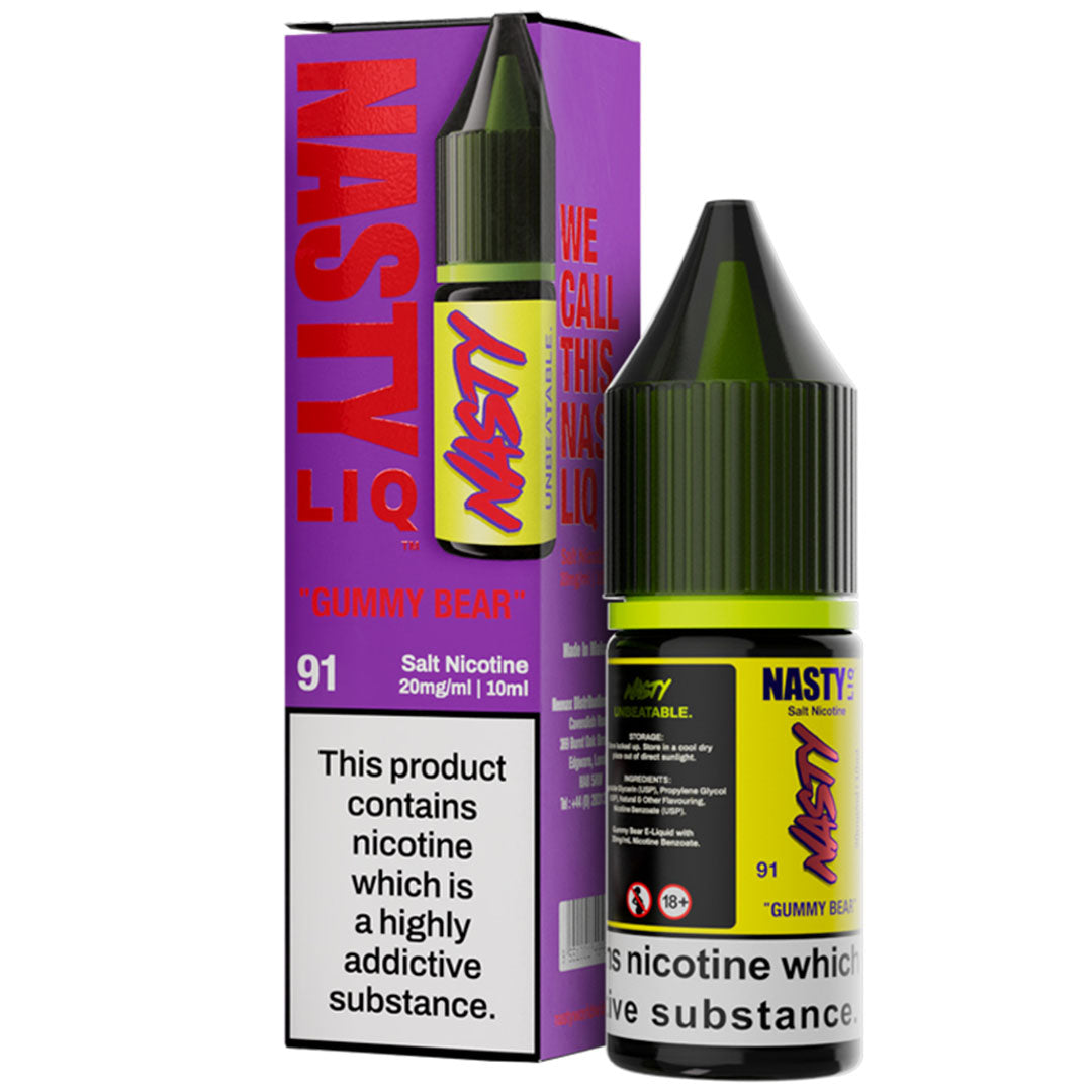 Gummy Bear/Fruit Rush Nic Salt E-Liquid By Nasty Liq Nasty Juice