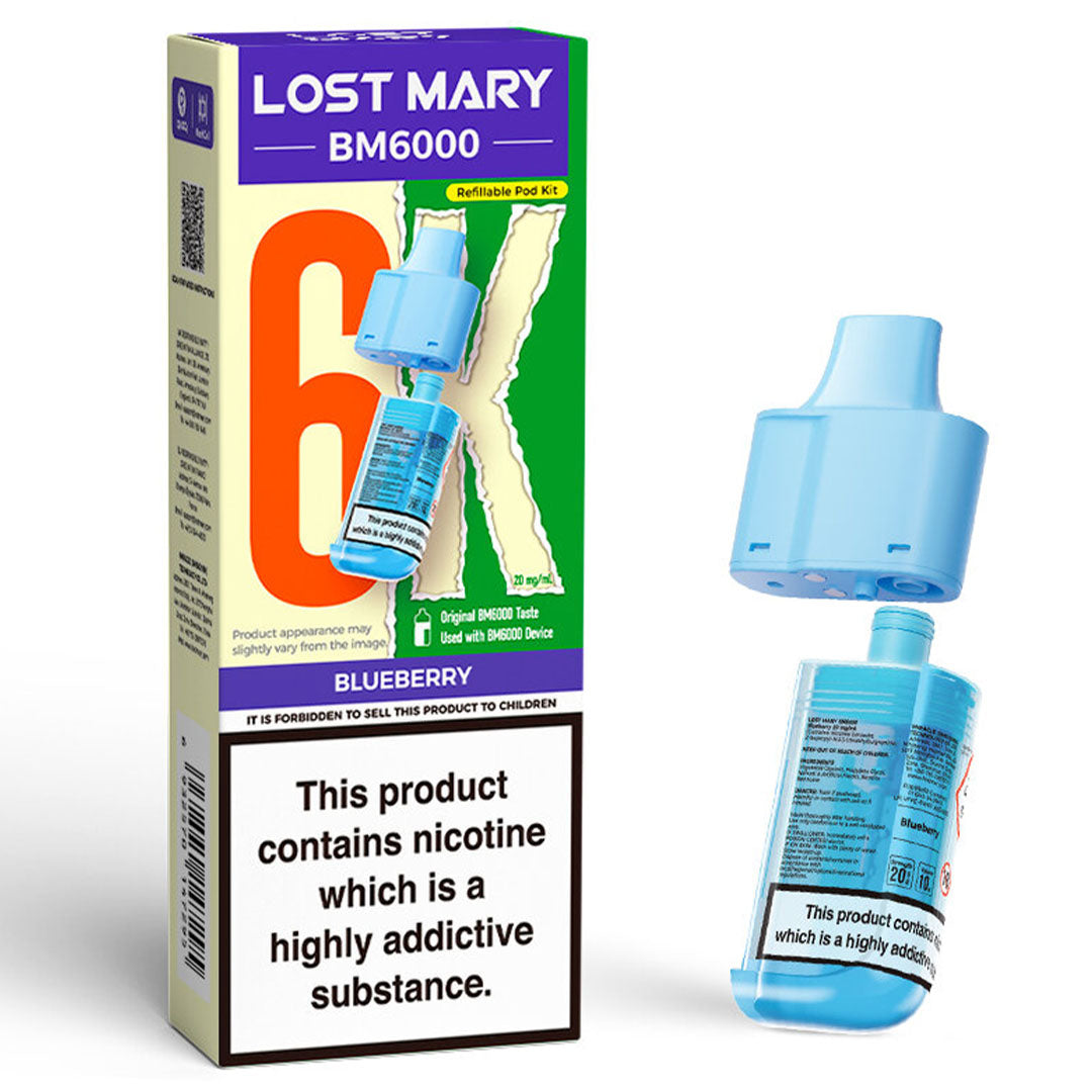 Lost Mary BM6000 Prefilled POD 0mg Lost Mary Blueberry