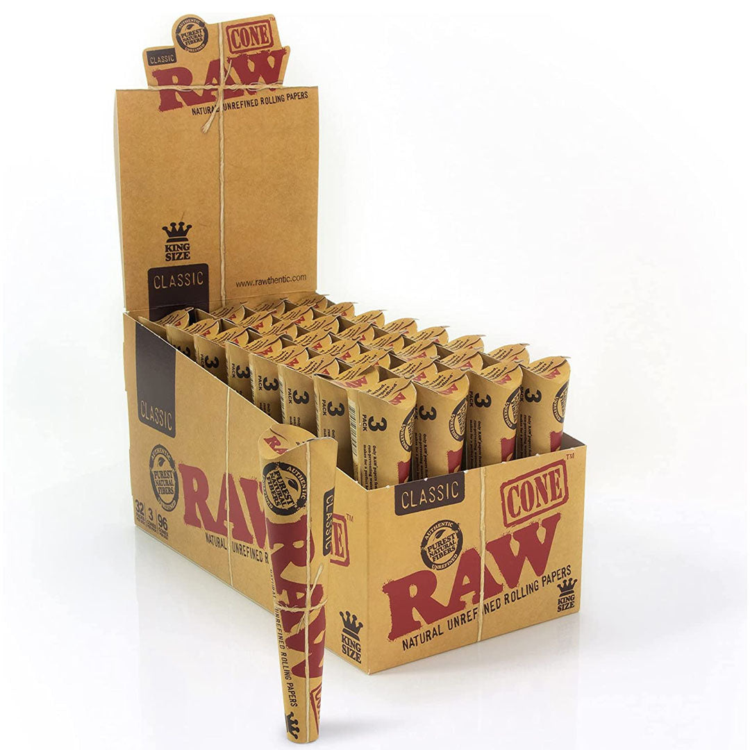 RAW KS Cones 3pcs – (Box Of 32)Raw