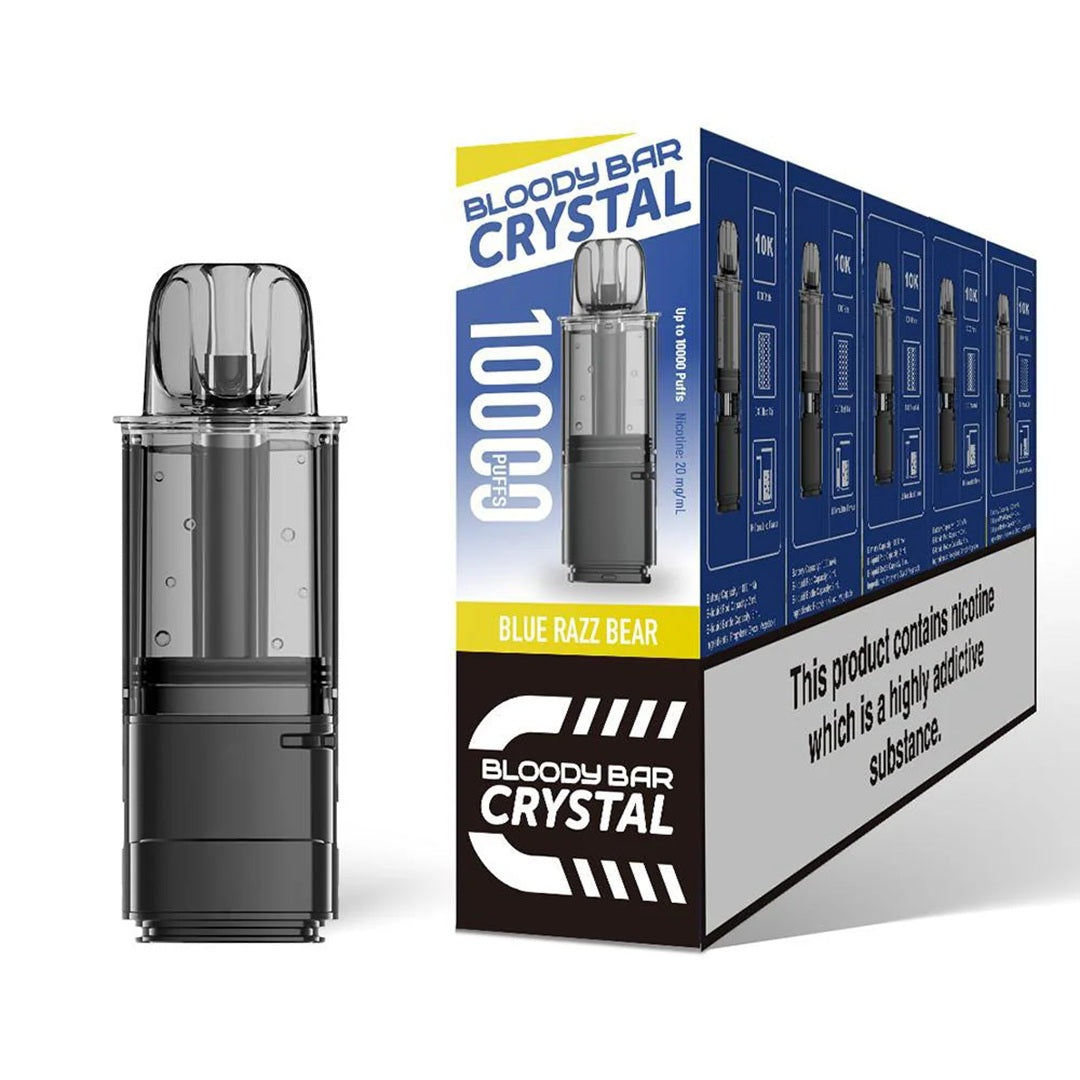 Bloody Bar Crystal 10K Prefilled 20mg POD Bloody Mary Blue Razz Bear