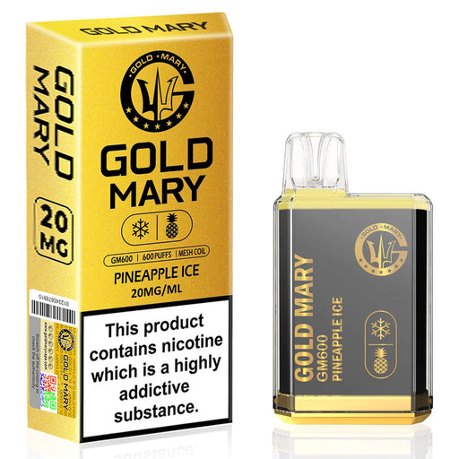 Gold Mary GM600 Disposable Vape 2%  Gold Mary Pineapple ice  