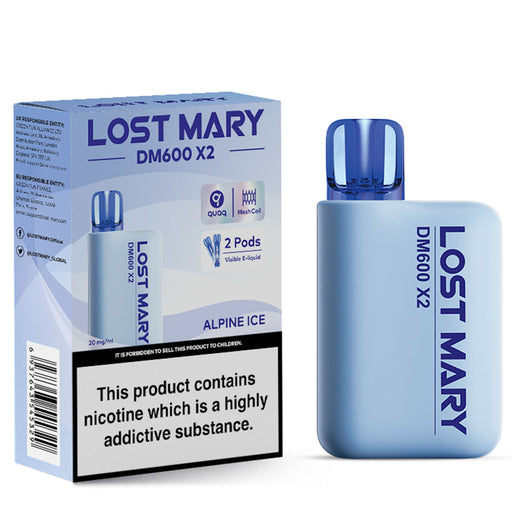 Lost Mary DM600 X2 1200 Disposable Vape  Lost Mary Alpine Ice  
