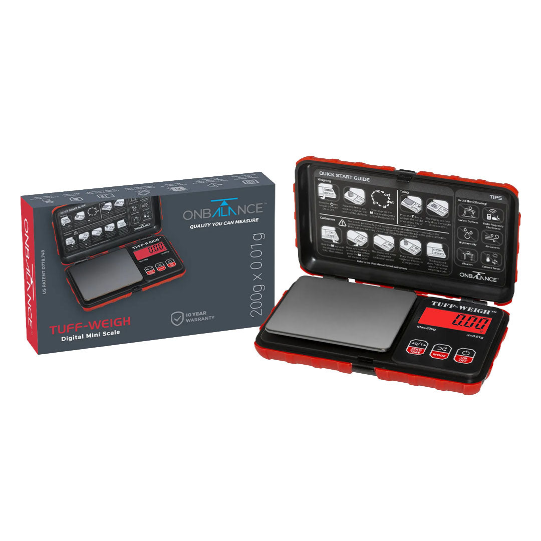 ON BALANCE TUF-200-RD Tuff-Weigh Pocket Scale - RED 200g x 0.01g On Balance