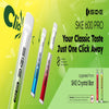 SKE 600 Pro vape device with colorful options on a green and yellow background