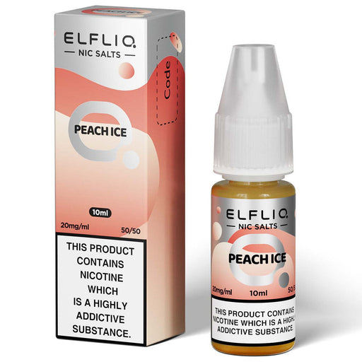 Peach Ice By Elf Bar Elfliq 10ml E Liquid Nicotine Salt  Elf Bar   