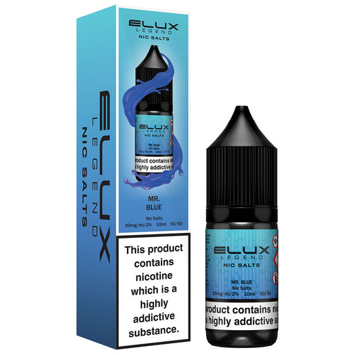 Mr Blue By Elux Legend 10ml E Liquid Nic Salt  Elux Pro   