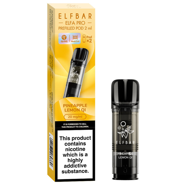 Elf Bar ELFA Pro Prefilled Pods  Elf Bar Pineapple Lemon Qi(Pineapple Lemon Soda)  