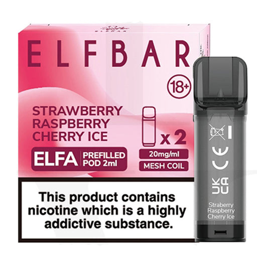 Strawberry Raspberry Cherry Ice Elf Bar ELFA Prefilled Pods 2ml  Elf Bar   